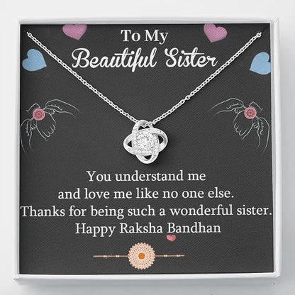 Perfect Rakhi Gift for Sister - Pure Silver Pendant and Message Card Gift Box
