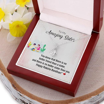 Heartfelt Gift to Sister on Rakhi - Pure Silver Pendant and Message Card Gift Box