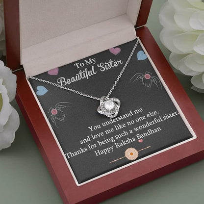 Perfect Rakhi Gift for Sister - Pure Silver Pendant and Message Card Gift Box