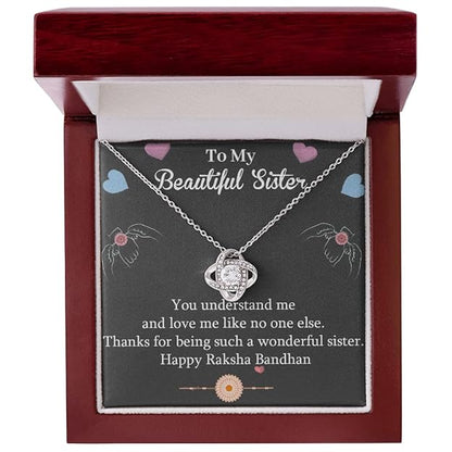 Perfect Rakhi Gift for Sister - Pure Silver Pendant and Message Card Gift Box