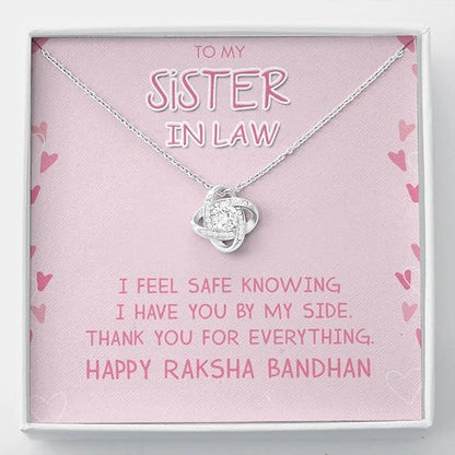 Special Raksha Bandhan Gift for Sister in Law - Pure Silver Pendant and Message Card Gift Box