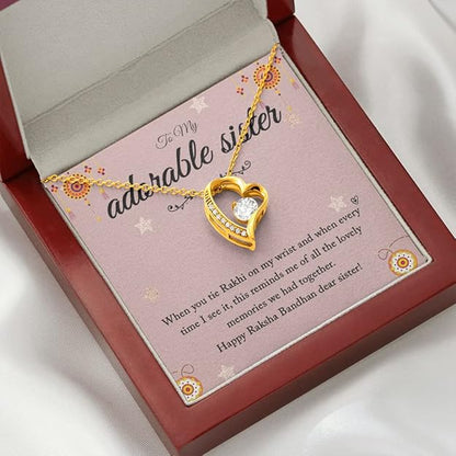 Best Jewelry Gift to Sister for Rakhi - Pure Silver Pendant and Message Card Gift Box