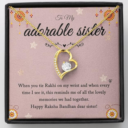 Best Jewelry Gift to Sister for Rakhi - Pure Silver Pendant and Message Card Gift Box