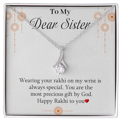 Best Rakhi Gift From Brother to Sister - Pure Silver Pendant and Message Card Gift Box