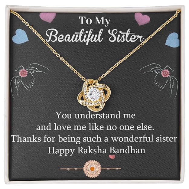 Perfect Rakhi Gift for Sister - Pure Silver Pendant and Message Card Gift Box