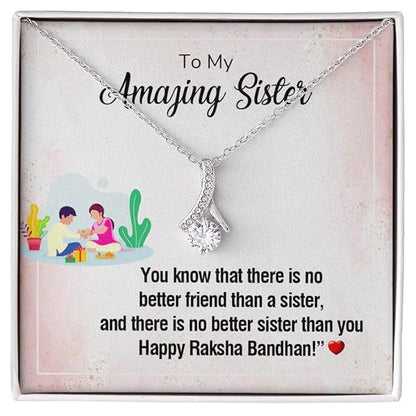 Heartfelt Gift to Sister on Rakhi - Pure Silver Pendant and Message Card Gift Box