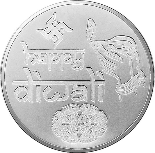 999 Purity Ganesh Lakshmi ji Silver Coins With Gift Wrap For Diwali 10 gram silver coin Rakva