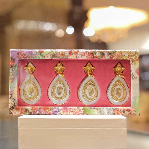 999.9 Purity King Queen Silver Coins With Gift Wrap For Diwali ( Pack Of 4) 100 gram silver coin Rakva