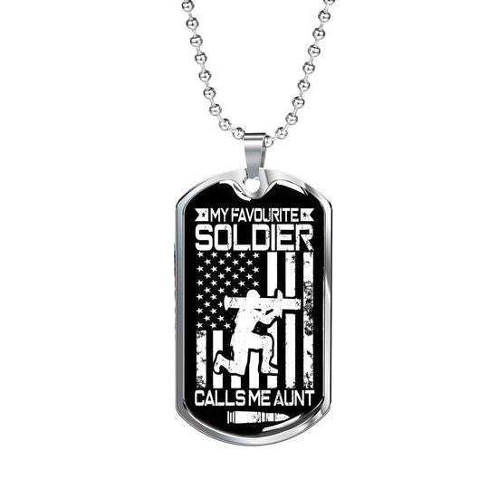 Aunt Dog Tag, Us Army Flag My Favorite Soldier Dog Tag Necklace For Auntie Rakva