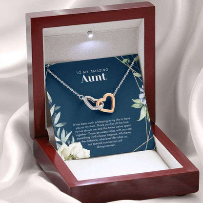 Aunt Necklace, Aunt Gift: Aunt Appreciation Gift, Interlocked Hearts Necklace With Meaningful Card, Auntie Gift Gifts For Godmother/ Godfather Rakva