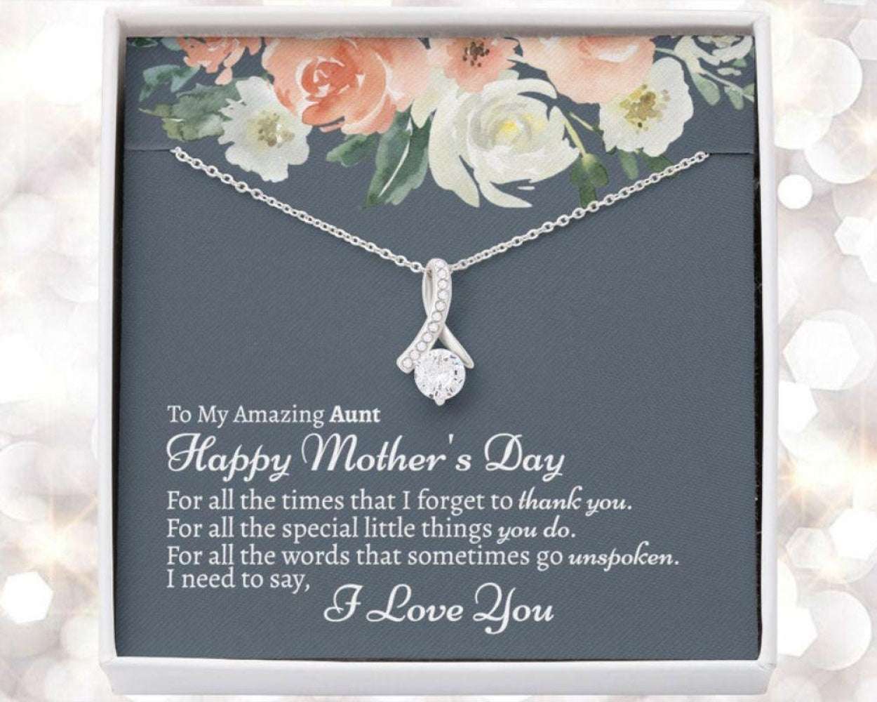 Aunt Necklace, Aunt Mothers Day Gift, Mothers Day Present For Aunt, Auntie On Mother’S Day Necklace, Mothers Day Gift For Aunt Mother's Day Rakva