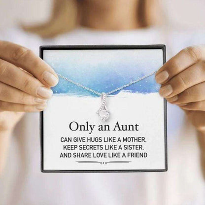 Aunt Necklace, Gift For Aunt Can Give Hugs Like A Mother Alluring Beauty Necklace Gifts For Godmother/ Godfather Rakva