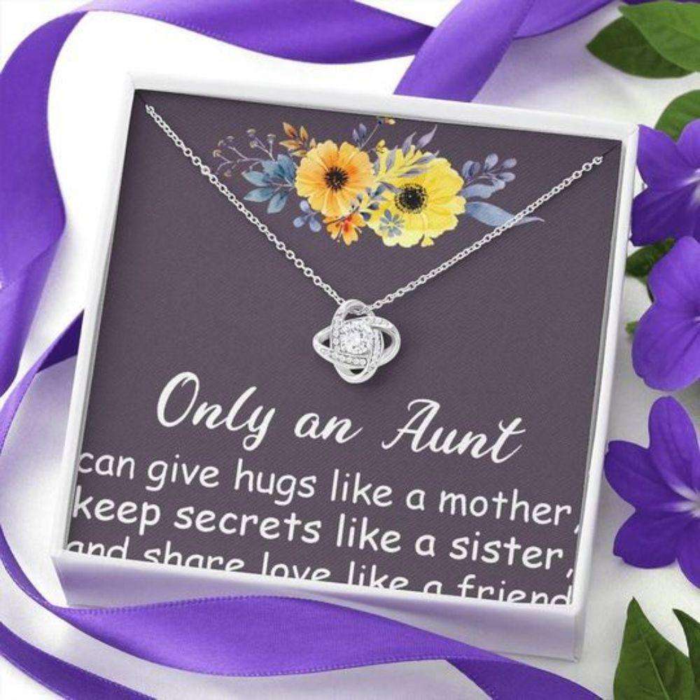 Aunt Necklace, Keep Secrets Like A Sister Love Knot Necklace Gift For Aunt Gifts For Godmother/ Godfather Rakva