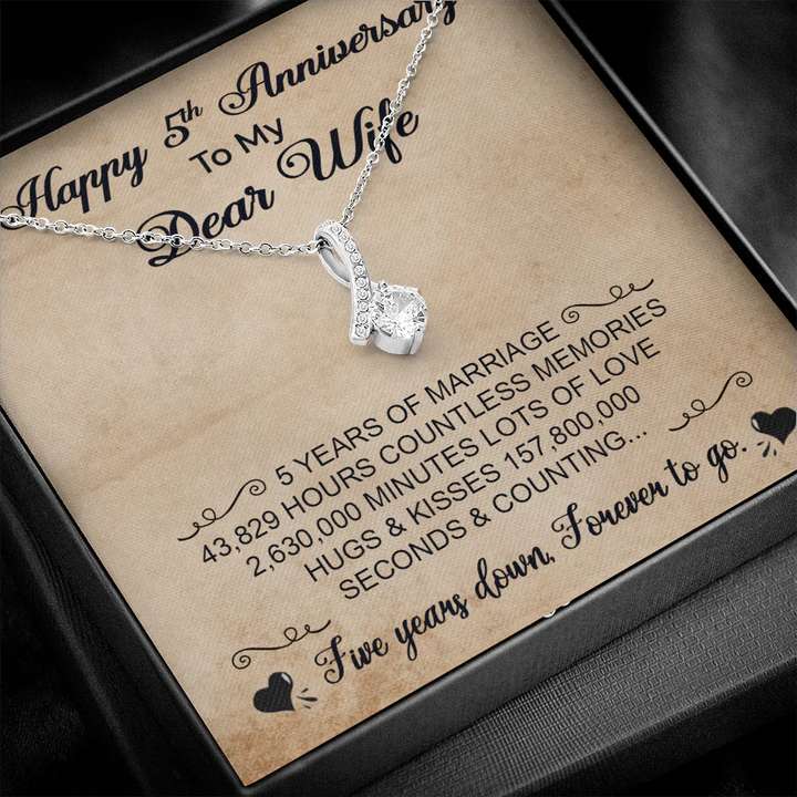 Best 5Th Anniversary Gift For Wife - Pure Silver Pendant With Message Card For Karwa Chauth Rakva