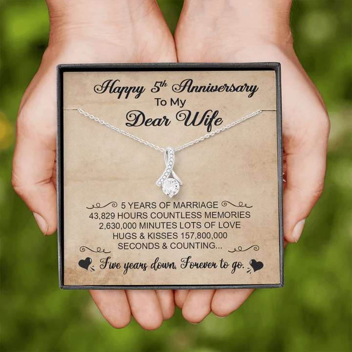 Best 5Th Anniversary Gift For Wife - Pure Silver Pendant With Message Card For Karwa Chauth Rakva