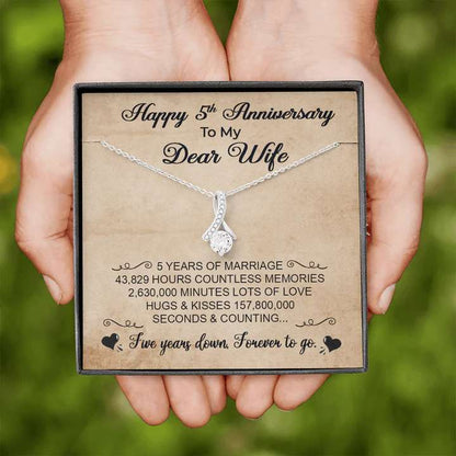 Best 5Th Anniversary Gift For Wife - Pure Silver Pendant With Message Card For Karwa Chauth Rakva