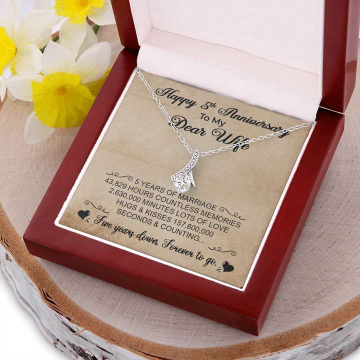 Best 5Th Anniversary Gift For Wife - Pure Silver Pendant With Message Card For Karwa Chauth Rakva