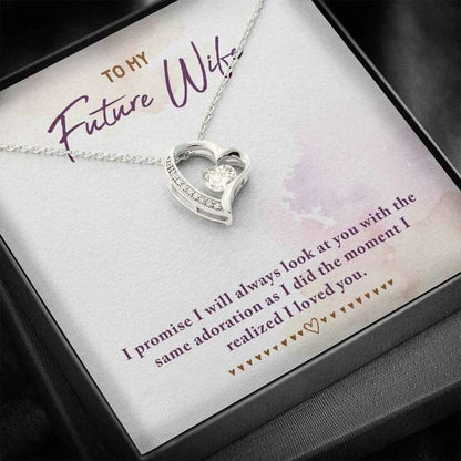 Best Unique Gift For Fiance Female - Pure Silver Pendant & Message Card | Combo Gift Box Gifts for Future Wife / fiance Rakva