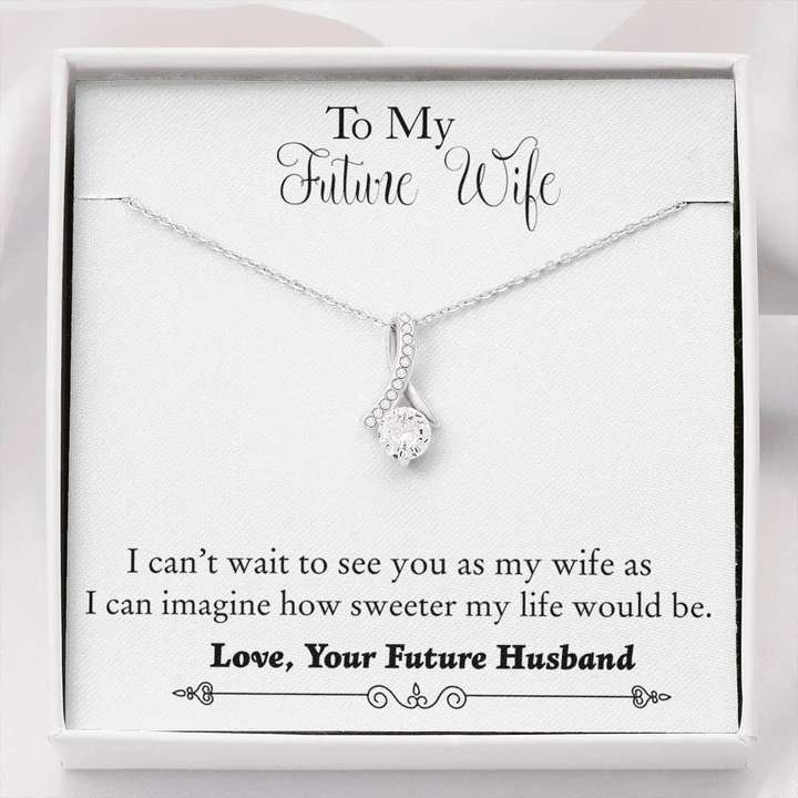 Best Unique Gift For Wife-To-Be - Pure Silver Pendant & Message Card | Combo Gift Box For Karwa Chauth Rakva