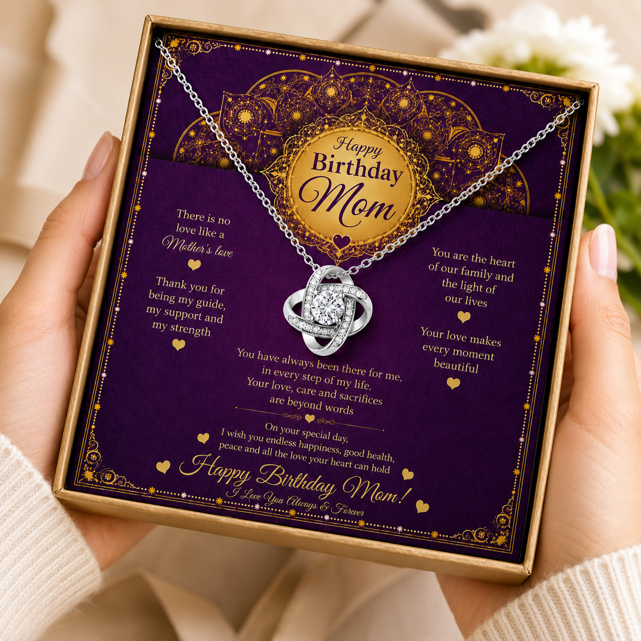 Rakva 925 Sterling Silver Birthday Necklace for Mom – Happy Birthday Mom Jewelry Gift from Daughter Son, Heartfelt Mother’s Birthday Gift