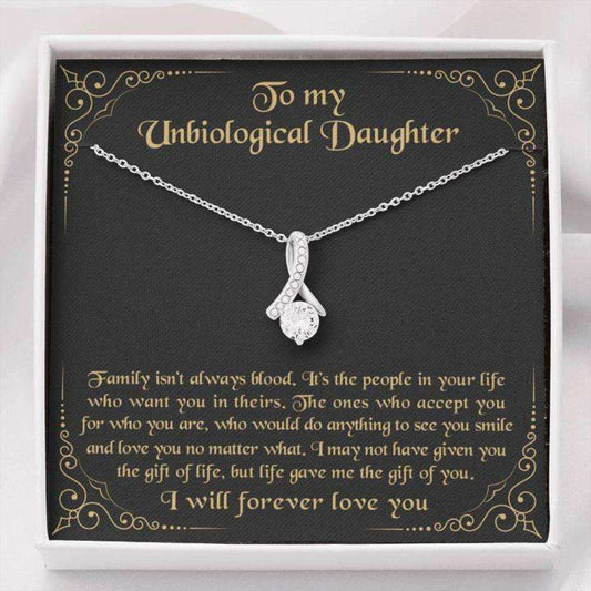 Bonus Daughter Necklace, To My Unbiological Daughter Necklace Gift Bonus Daughter Stepdaughter Dughter's Day Rakva