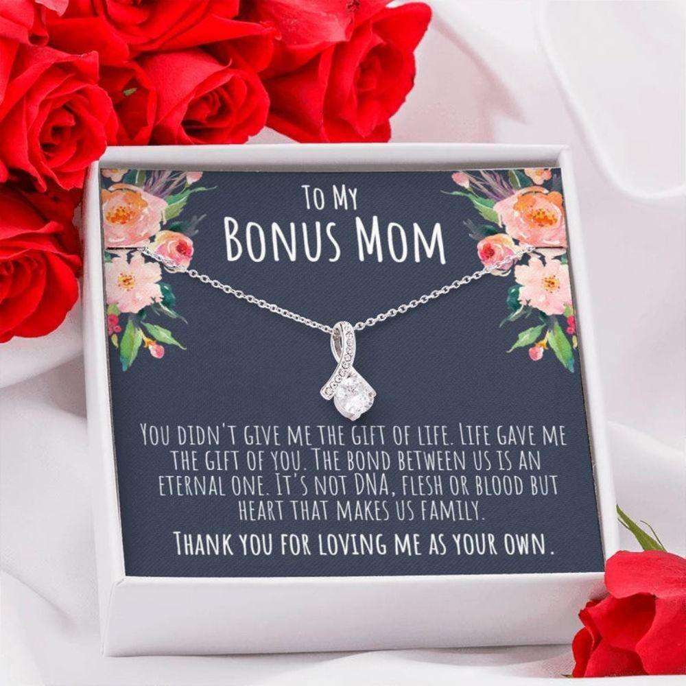 Bonus Mom Necklace, Gift For Stepmom, Second Mom, Mother-In-Law Necklace Gifts for Mother (Mom) Rakva