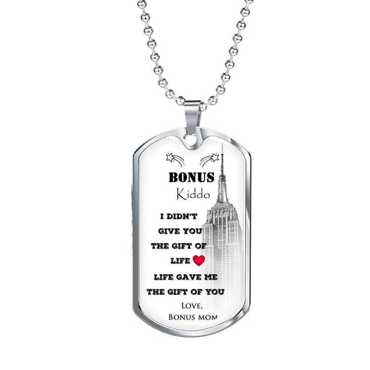 Bonus Son Dog Tag Custom Picture, Bonus Son Gift, Custom Dog Tag Necklace, Necklace Gift For Him Gifts For Son Rakva
