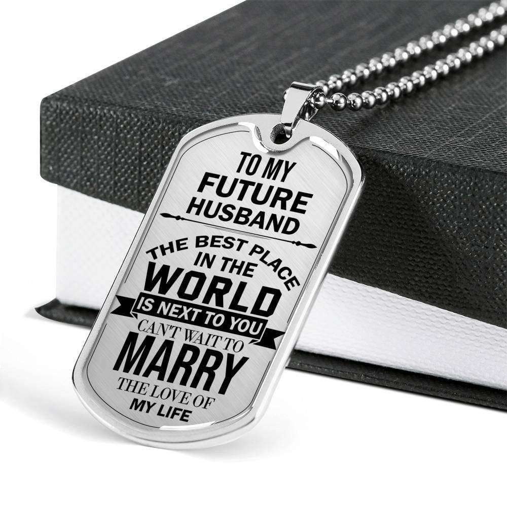 Boyfriend Dog Tag, Custom Gift For Future Husband Dog Tag Military Chain Necklace Dog Tag Gifts For Boyfriend Rakva