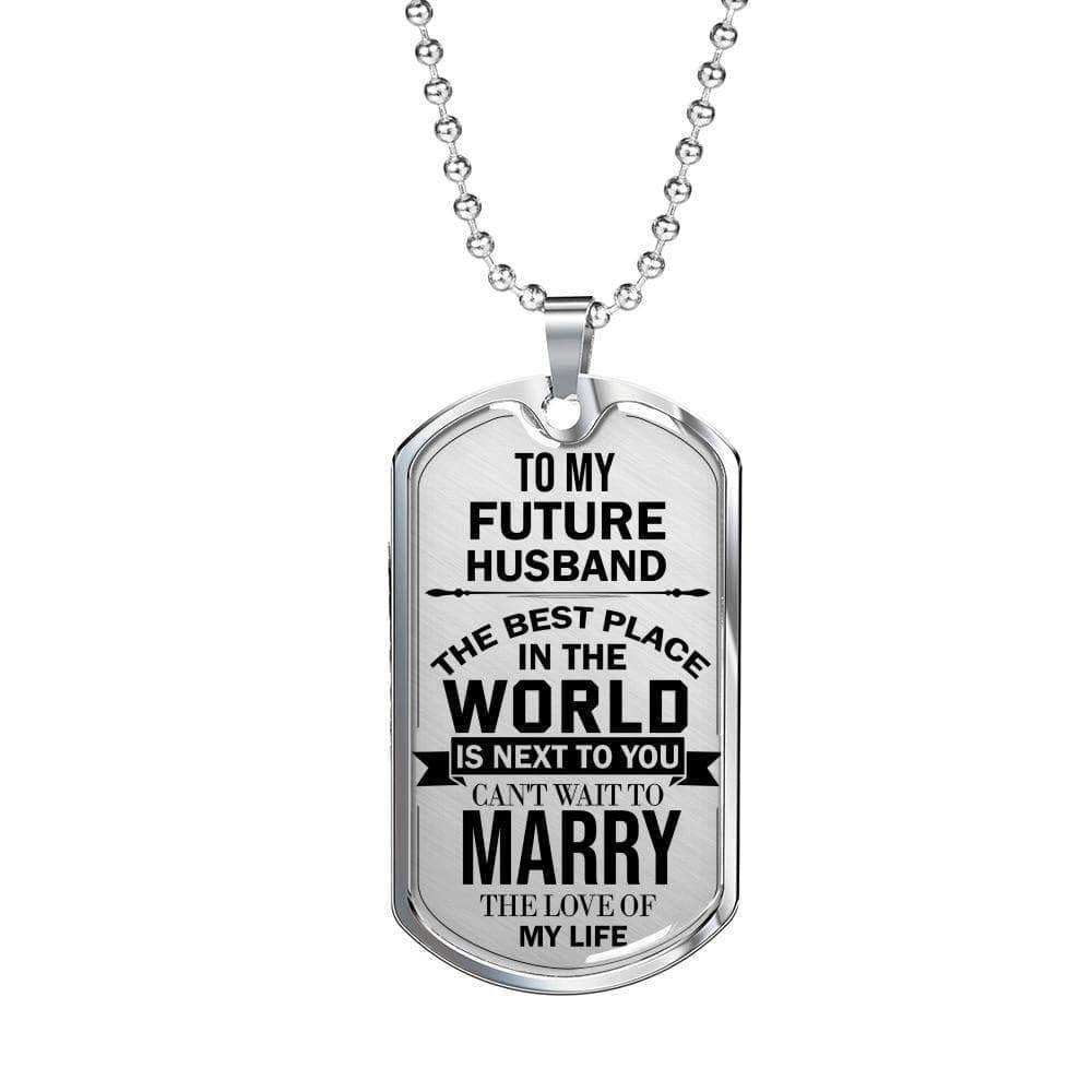 Boyfriend Dog Tag, Custom Gift For Future Husband Dog Tag Military Chain Necklace Dog Tag Gifts For Boyfriend Rakva