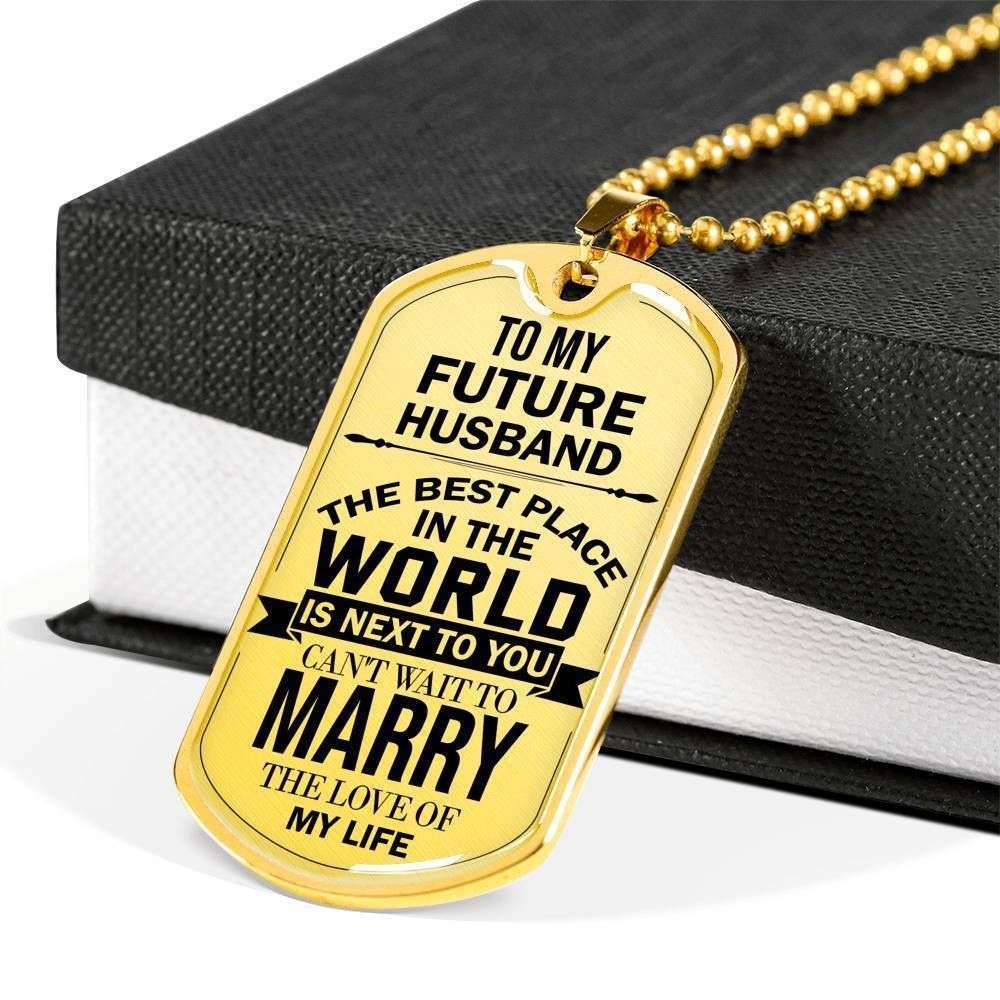 Boyfriend Dog Tag, Custom Gift For Future Husband Dog Tag Military Chain Necklace Dog Tag Gifts For Boyfriend Rakva