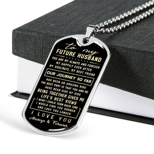 Boyfriend Dog Tag, Custom Picture You’Re My Always And Forever Dog Tag Military Chain Necklace Gift For Future Husband Rakva