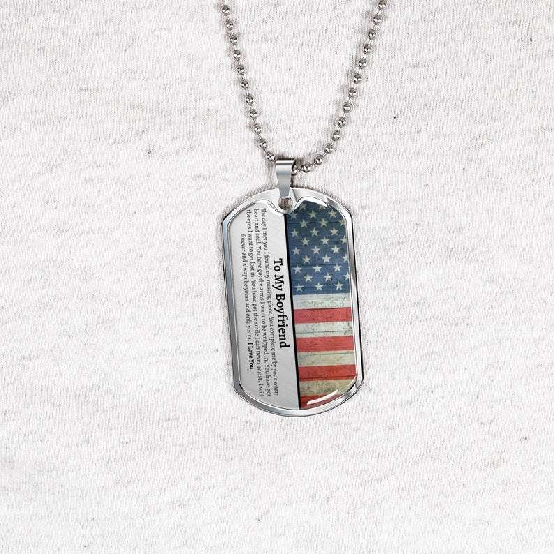 Boyfriend Dog Tag Necklace, Gifts For Boyfriend Birthday, Gift For Boyfriend, Boyfriend Anniversary, Boyfriend Who Has Everything Father's Day Rakva