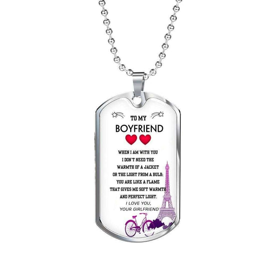 Boyfriend Dog Tag, To My Boyfriend Dog Tag Necklace, Boyfriend Gift, Necklace Gift For Him Gifts For Boyfriend Rakva