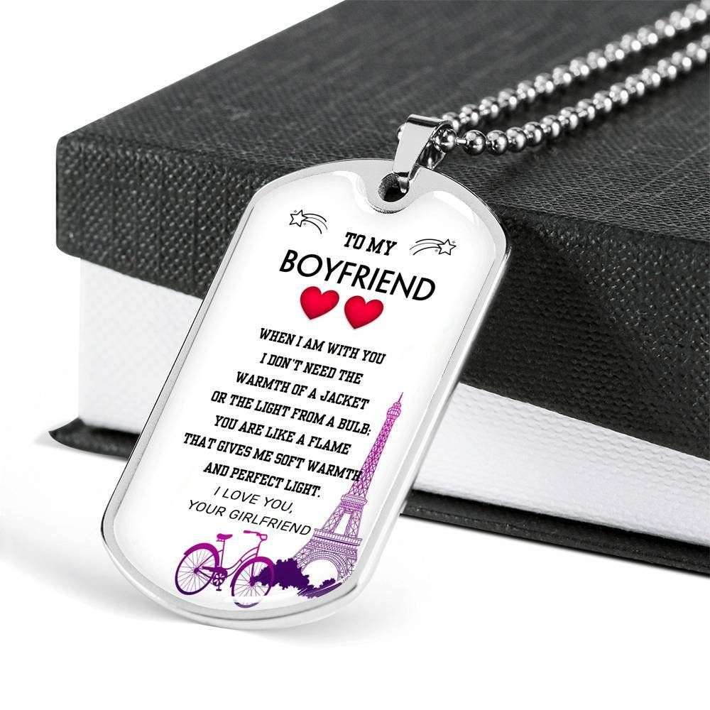 Boyfriend Dog Tag, To My Boyfriend Dog Tag Necklace, Boyfriend Gift, Necklace Gift For Him Gifts For Boyfriend Rakva
