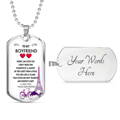 Boyfriend Dog Tag, To My Boyfriend Dog Tag Necklace, Boyfriend Gift, Necklace Gift For Him Gifts For Boyfriend Rakva