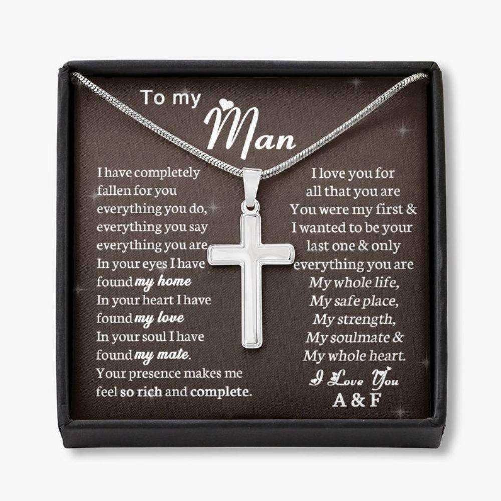 Boyfriend Necklace, Gift For Boyfriend, Cross Necklace Gifts For Boyfriend From Girlfriend, Boyfriend Anniversary Necklace Gift Gifts For Boyfriend Rakva