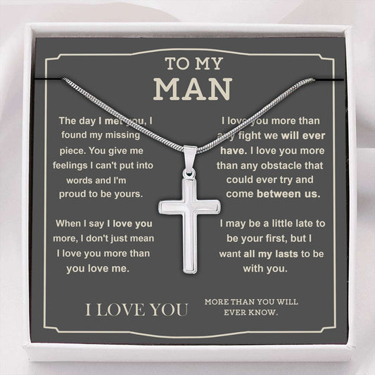 Boyfriend Necklace, Husband Necklace, To My Man Cross Necklace, Gift For Husband, Boyfriend, Husband Necklace From Wife Gifts For Boyfriend Rakva