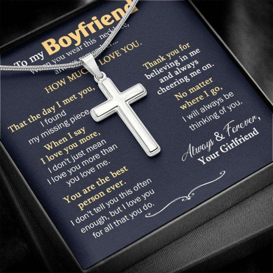 Boyfriend Necklace, Sentimental Gift For Boyfriend, Cross Necklace For Boyfriend From Girlfriend Gifts For Boyfriend Rakva