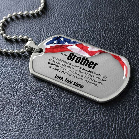 Brother Dog Tag, To My Brother Dog Tag Necklace, Gift For Brother, Brother Gift From Sister, Gift For Brother V2 Father's Day Rakva