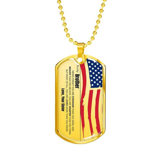Brother Dog Tag, To My Brother Dog Tag Necklace, Gift For Brother, Brother Gift From Sister, Gift For Brother V3 Father's Day Rakva