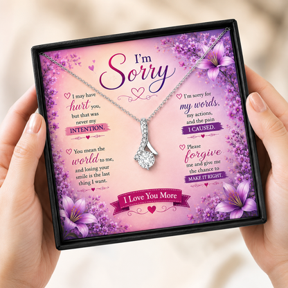 Rakva 925 Sterling Silver I’m Sorry Necklace – Heartfelt Apology Gift for Her, Forgive Me Love Pendant with Meaningful Message Card