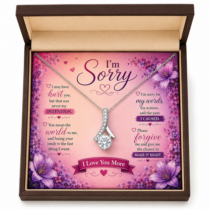 Rakva 925 Sterling Silver I’m Sorry Necklace – Heartfelt Apology Gift for Her, Forgive Me Love Pendant with Meaningful Message Card