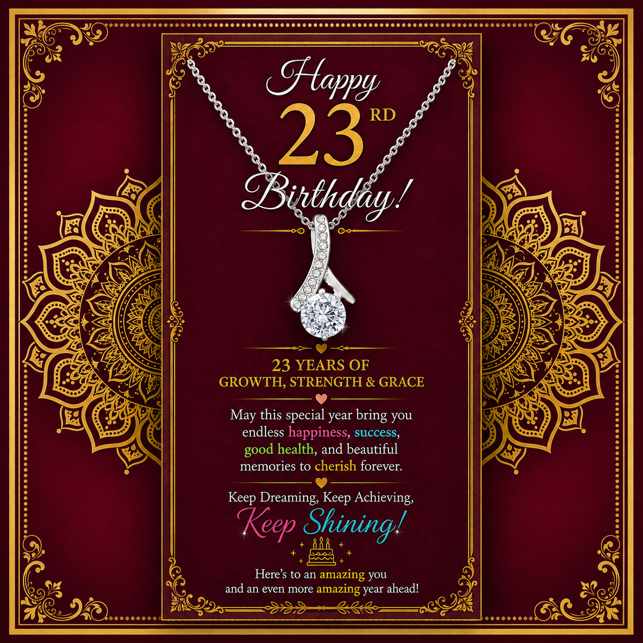 23rd Birthday Necklace Gift for Her – 23rd Birthday Jewelry for Daughter, Sister, Girlfriend & Wife