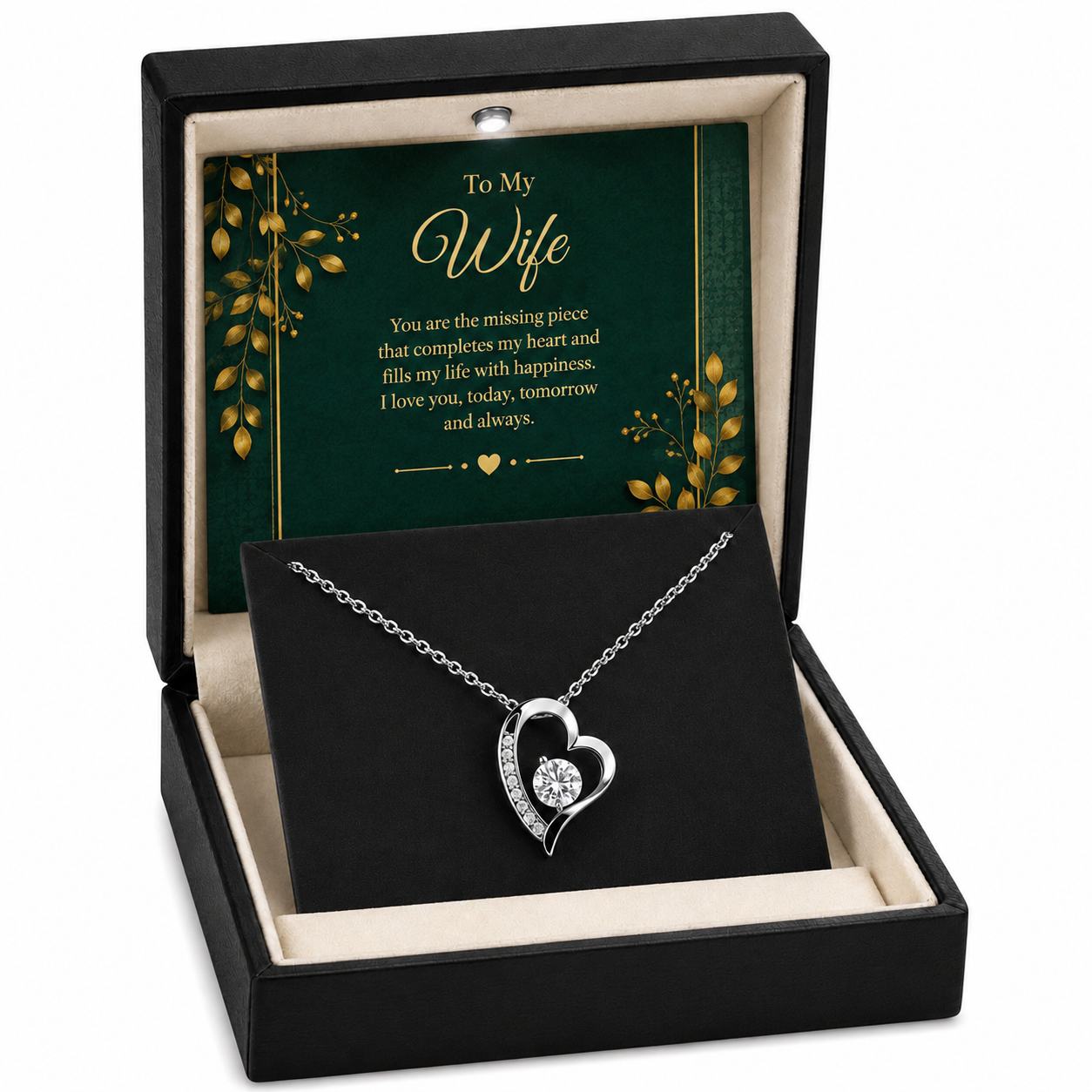 Rakva 925 Sterling Silver Heart Necklace for Wife – To My Wife Love Pendant, Romantic Jewelry Gift for Wife, Anniversary Birthday Gift