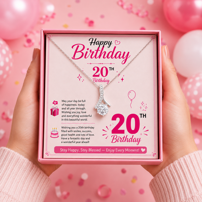 Rakva 925 Sterling Silver 20th Birthday Necklace for Girls, 20th Birthday Jewelry Gift for Daughter, Sister, Girlfriend, Best Friend