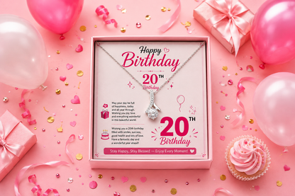 Rakva 925 Sterling Silver 20th Birthday Necklace for Girls, 20th Birthday Jewelry Gift for Daughter, Sister, Girlfriend, Best Friend