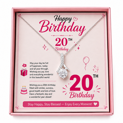 Rakva 925 Sterling Silver 20th Birthday Necklace for Girls, 20th Birthday Jewelry Gift for Daughter, Sister, Girlfriend, Best Friend