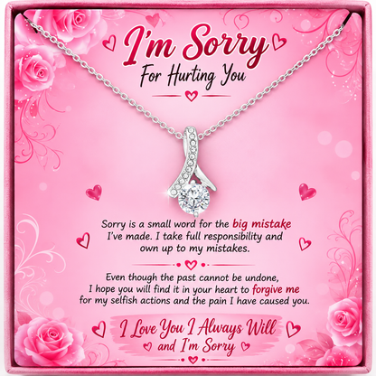 I’m Sorry For Hurting You – Romantic Apology Jewelry Gift Box with Pendant Necklace, Heartfelt Sorry Gift for Wife, Girlfriend & Loved One