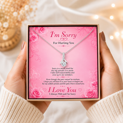 I’m Sorry For Hurting You – Romantic Apology Jewelry Gift Box with Pendant Necklace, Heartfelt Sorry Gift for Wife, Girlfriend & Loved One