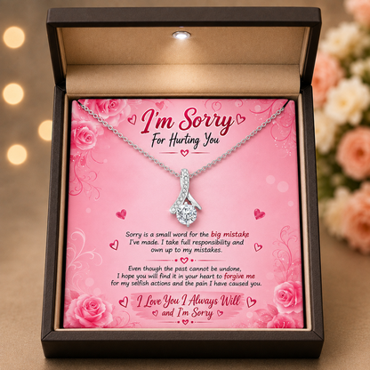 I’m Sorry For Hurting You – Romantic Apology Jewelry Gift Box with Pendant Necklace, Heartfelt Sorry Gift for Wife, Girlfriend & Loved One
